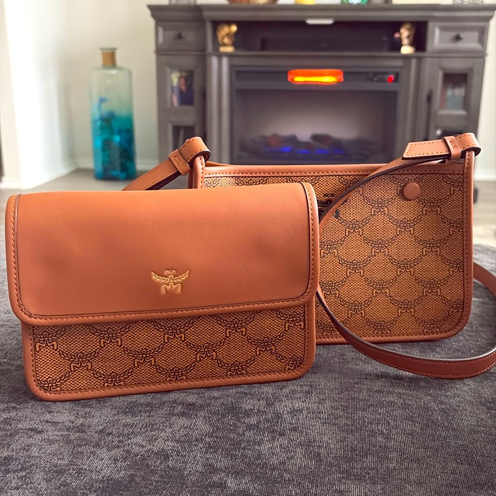 2 MCM Printed Canvas Small Himmel
Crossbody Bag (Two bags for the price of one)